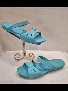 CROCS Women’s Aqua Blue Slide Sandals